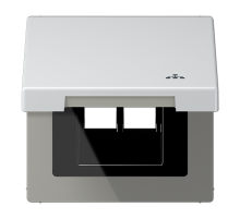 JUNG Накладка и крышка для двойных UAE розеток с символом 