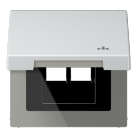 JUNG Накладка и крышка для двойных UAE розеток с символом 