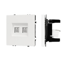 Arlight Механизм сдвоенной компьютерной розетки SCT-NOBE-MPC2-SFPL-WH (RJ-45, CAT6) (-)