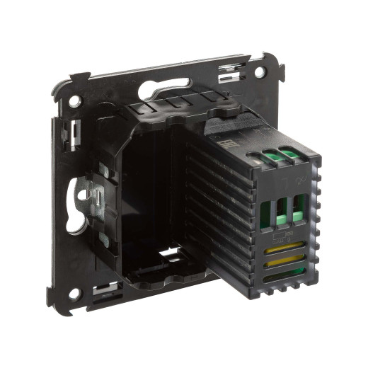 Диммер поворотный в стену, Avanti, черный квадрат