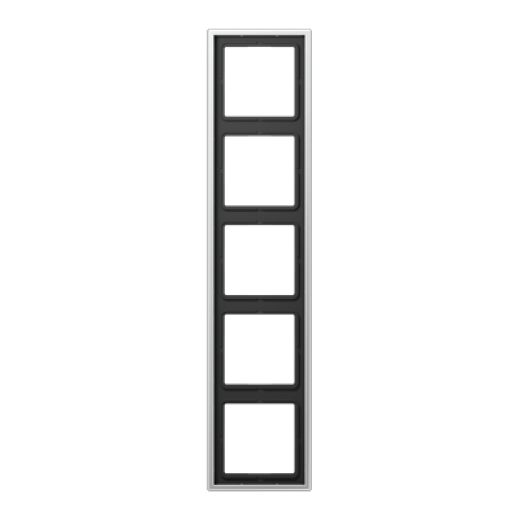 Рамка для вертикальной и горизонтальной установки, 5 постов, металл, алюминий, Aluminium