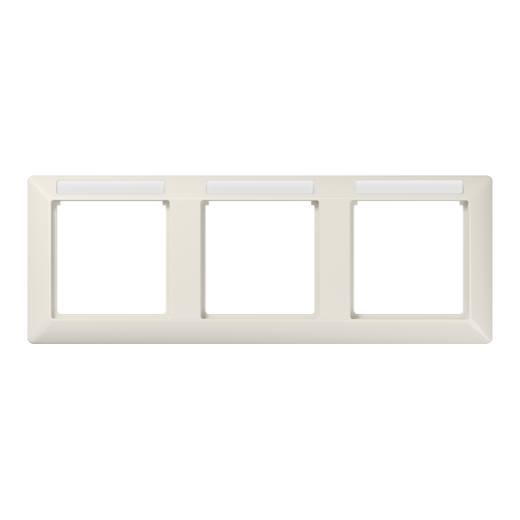 Рамка 3-кратная горизонтальная с полем для надписи слоновая кость