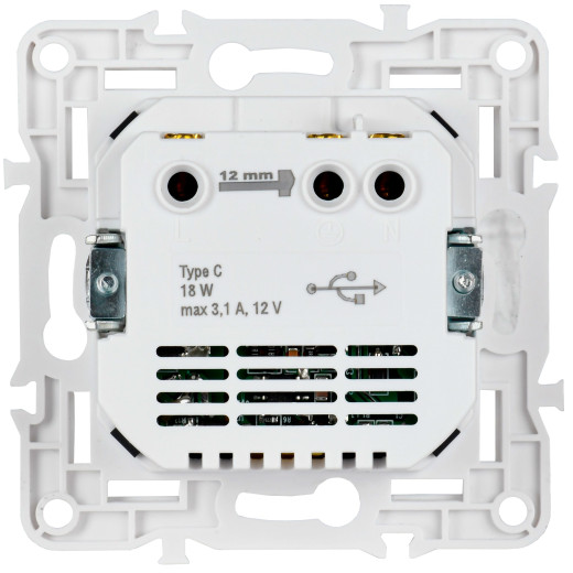 SKANDY Роз. с з/к/ш 16А с USB C 18Вт SK-R17T титан IEK