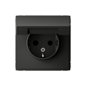 Systeme Electric ArtGallery Базальт Розетка с заземл. со шторк. с крышкой, 16А, IP20, механизм