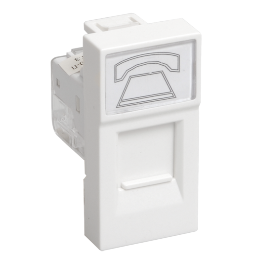 РКФ-10-00-П Розетка телефонная RJ-11 кат.3 (на 1 модуль) ПРАЙМЕР белая IEK