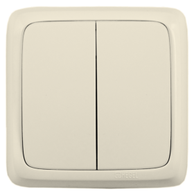 Hegel Альфа наруж Слоновая кость ВА10-151-01 Выключатель 2-клавишный