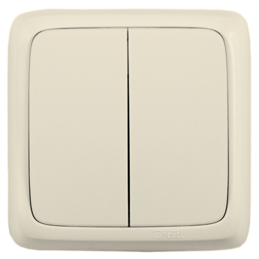 ВА10-151-01 Выключатель открытой установки, двухклавишный, цвет слоновая кость