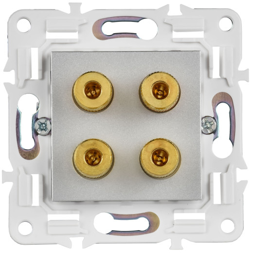 SKANDY Аудиорозетка 4-мест. SK-A01S сереб. IEK