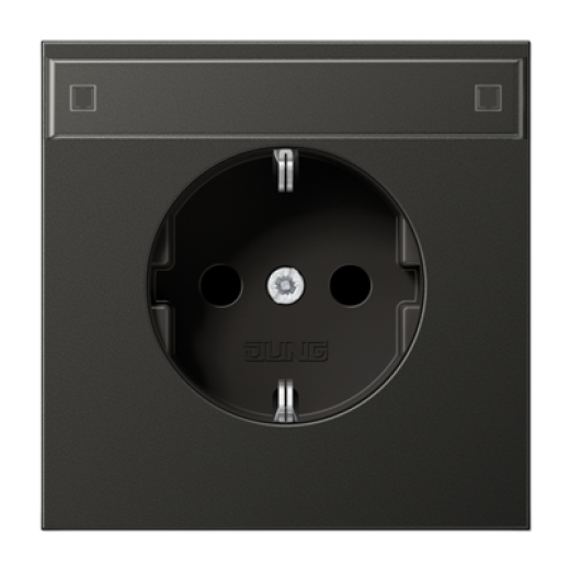 Штепсельная розетка SCHUKO 16A 250V~ с защитой от детей и полем для надписи, антрацит