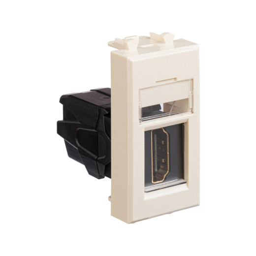 HDMI розетка модульная, тип А-А, Avanti, ванильная дымка, 1 модуль