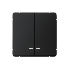 Systeme Electric ArtGallery Карбон Выключатель 2-клавишный с подсветкой, сх.5а, 10АХ, механизм, быстрозажим. клем.