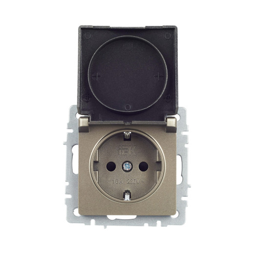 BRITE Роз. с з/к/ш с кр. 16А IP20 РСбш10-3-БрШ шамп. IEK