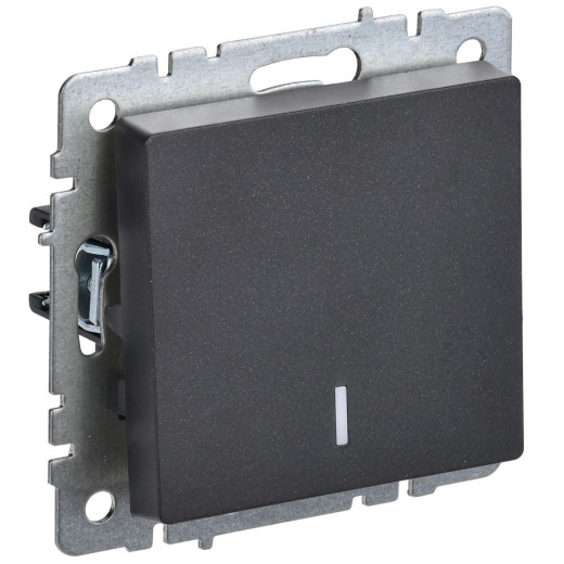 BRITE Выключ. 1-кл. с инд. 10А ВС10-1-1-БрЧ черн. IEK