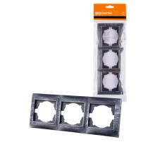 TDM Рамка 3-х постовая горизонтальная старинное серебро 