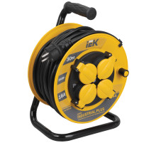 IEK INDUSTRIAL PLUS Катушка УК30 с т/з 4 места 2Р+PЕ/30метров 3х1,5мм2 IP44 Industrial plus