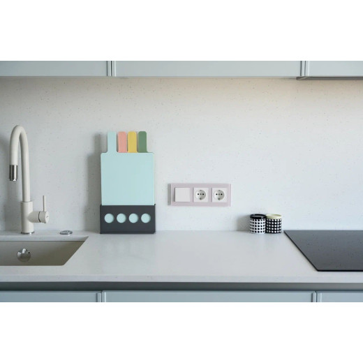 BRITE Рамка 3-мест. РУ-3-2-Бр стекло розовый матовый IEK