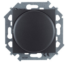 Simon 15 Графит Светорегулятор поворотно-нажимной, электронный, проходной, 500Вт 230В, винт. зажим