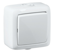 Hegel Альфа наруж Белый ВА10-211 Выключатель 1-клавишный, брызгозащищенный