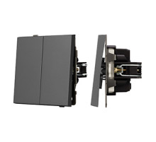 Arlight Механизм выключателя двухклавишный проходной SWT-TENDO-MKP2-SFPL-GR (230V, 10A) (-)