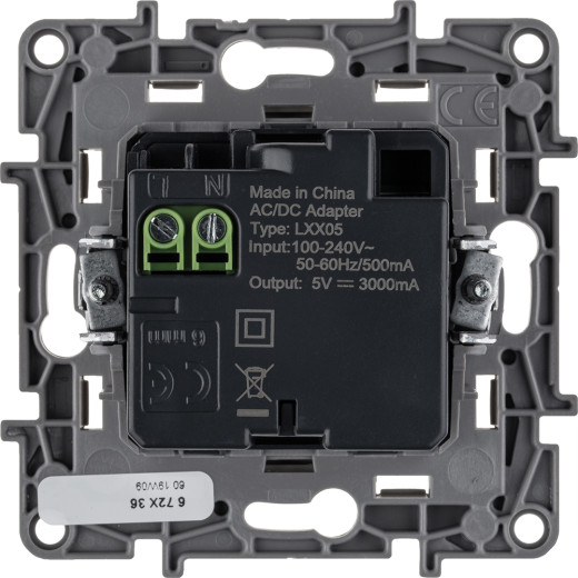 Зарядное устройство USB тип А / тип С - Legrand Etika - 3000мА 15Вт - слоновая кость