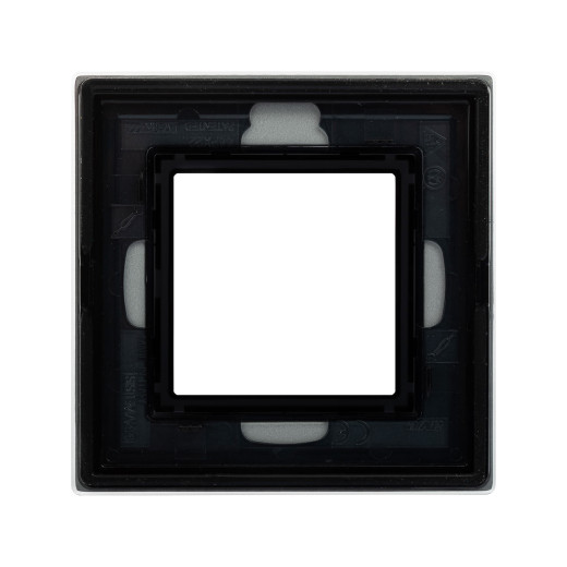 Рамка из натурального стекла 1 пост (2 мод.), Avanti, светло-серая