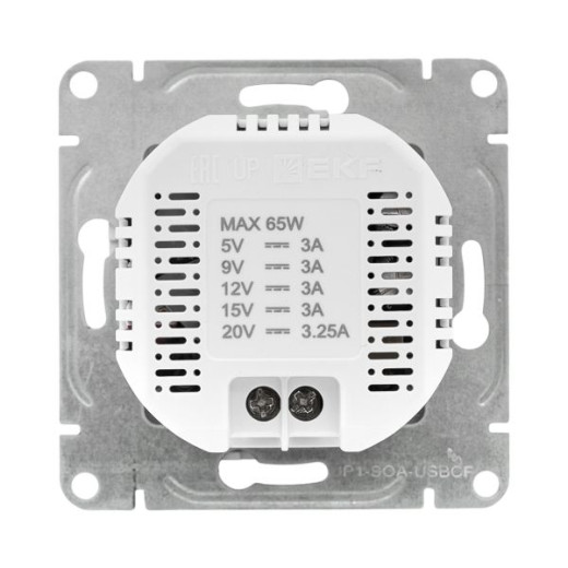 Механизм розетки USB-С, быстрая, алюминий Эпика EKF