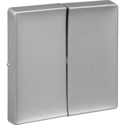 Valena LIFE.Лицевая панель для двухклавишного выключателя.Алюминий