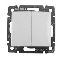 Legrand DIY Valena Бел Выключатель 2-х клавишный.
