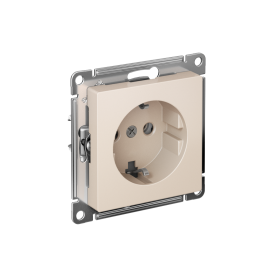 Systeme Electric AtlasDesign Бежевый Розетка с заземлением, 16А, мех., быстрозажим. клем.
