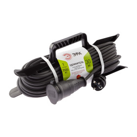 ЭРА Удлинитель силовой  UFx-1e-3x2,5-30m-IP44(KG) на рамке с заземлением 1 розетка 30 м КГ 3х2,5мм2