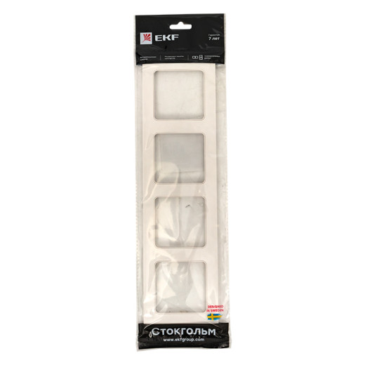 Стокгольм Рамка 4-местная белая EKF PROxima