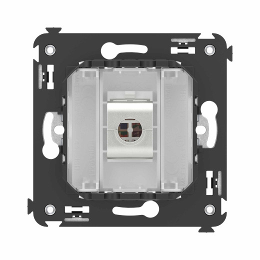 Компьютерная розетка RJ-45 без шторки в стену, кат.6A одинарная  экранированная, Avanti, белое облако