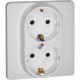 Розетка двойная с заземлением - Legrand/Daccord Inspiria - без шторок в сборе 16А 250В винтовые зажимы - белый