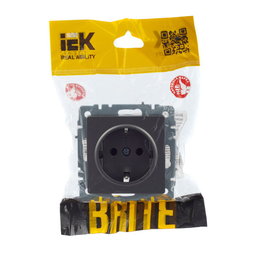 BRITE Роз. с з/к без з/ш 16А РС11-1-0-БрС сталь IEK