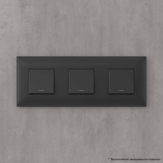 Рамка 3 поста (6 мод.), Avanti, черный матовый