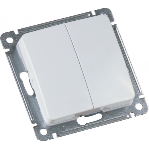 ВС10-4621-01 Выключатель скрытой установки, двухклавишный, двухполюсной, цвет сл. кость