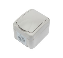 KRANZ Розетка одноместная Mini OG IP54, с заземлением, о/у, серая