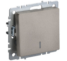 IEK BRITE BASE Шампань Выключатель 1-кл с инд. 10А ВС10-1-1-БрШ