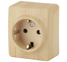 ЭРА Розетка Эксперт 11-2203-11 двойная с заземлением 2P+E Schuko 16A-250В IP20 ОУ сосна