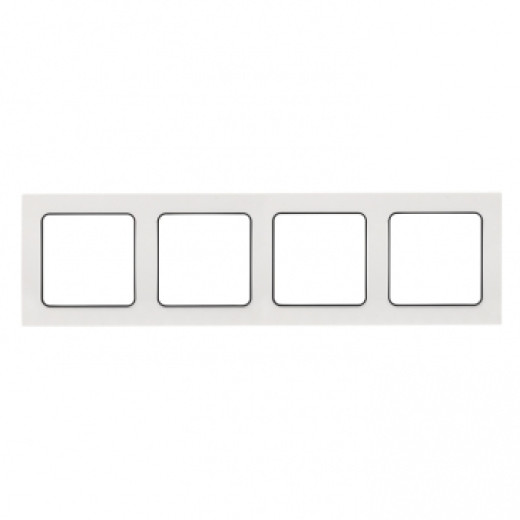 Стокгольм Рамка 4-местная белая с линией цвета черный EKF PROxima