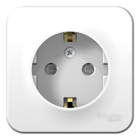 Systeme Electric Blanca наруж Бел Розетка с/з со шторками 16А, 250В, изолир. пластина