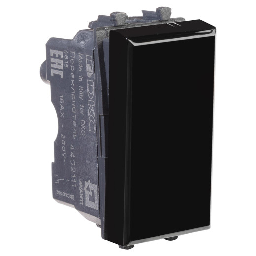 Переключатель модульный, Avanti, черный квадрат, 1 модуль