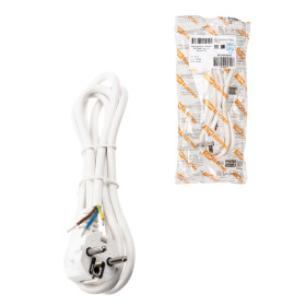 TDM Шнур сетевой с вилкой ПВС 3x0,75мм2 1,5м с/з белый