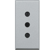 BT Axolute Алюминий Розетка с/з для узких вилок(з/к в центре) 10А 1 мод.