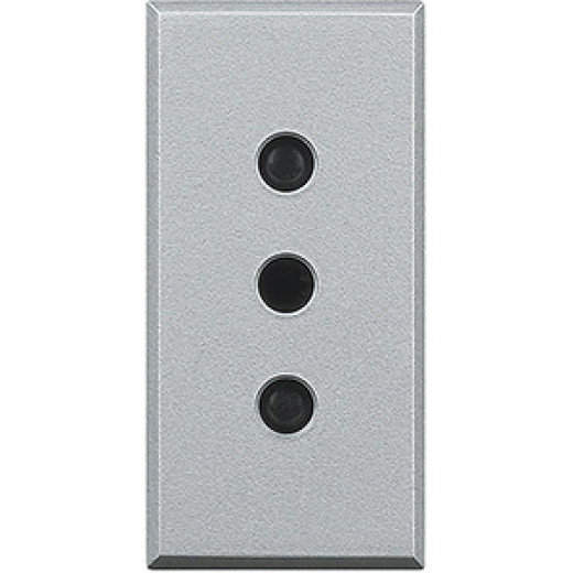 Axolute Розетка 2К+З, 10 А 250 В~ , с заземляющими контактами, ? 4 мм, алюминий