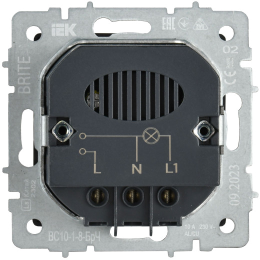 BRITE Выключ. карточный 30А ВС10-1-8-БрЧ черн. IEK