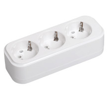 IEK Розетка переносная разб. К03 3 места CLASSIC