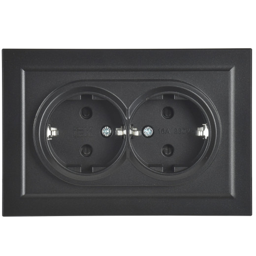 BRITE Роз. 2-я с з/к/ш 16А в сб. РСш12-3-БрЧ черн. IEK