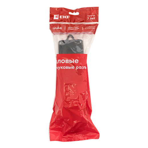 Розетка (колодка) трехместная с защит. крышками каучуковая 230В 2P+PE 16A IP44 EKF Марс