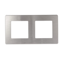 ЭРА Рамка для розеток и выключателей Серия 12 12-5102-03 на 2 поста, Сатин, алюминий